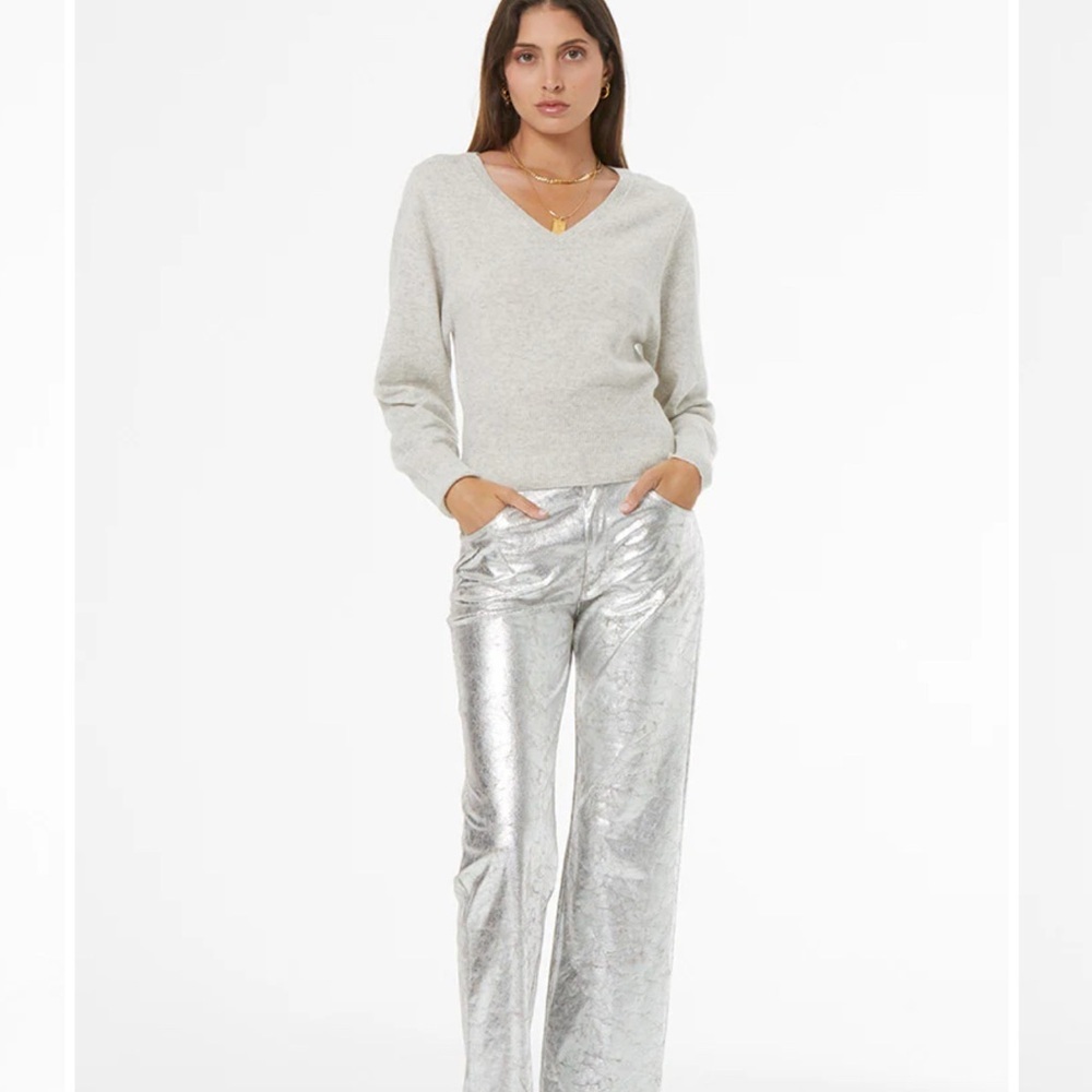 Young Fabulous & Broke Silver Wide Leg Pants
